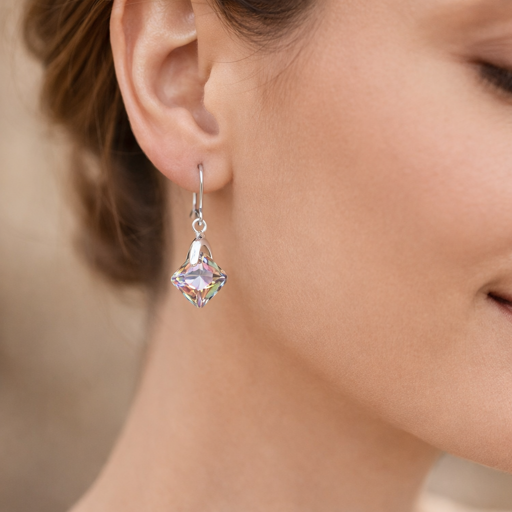 Aro Rombo Cristal Hecho con Swarovski® Tornasol