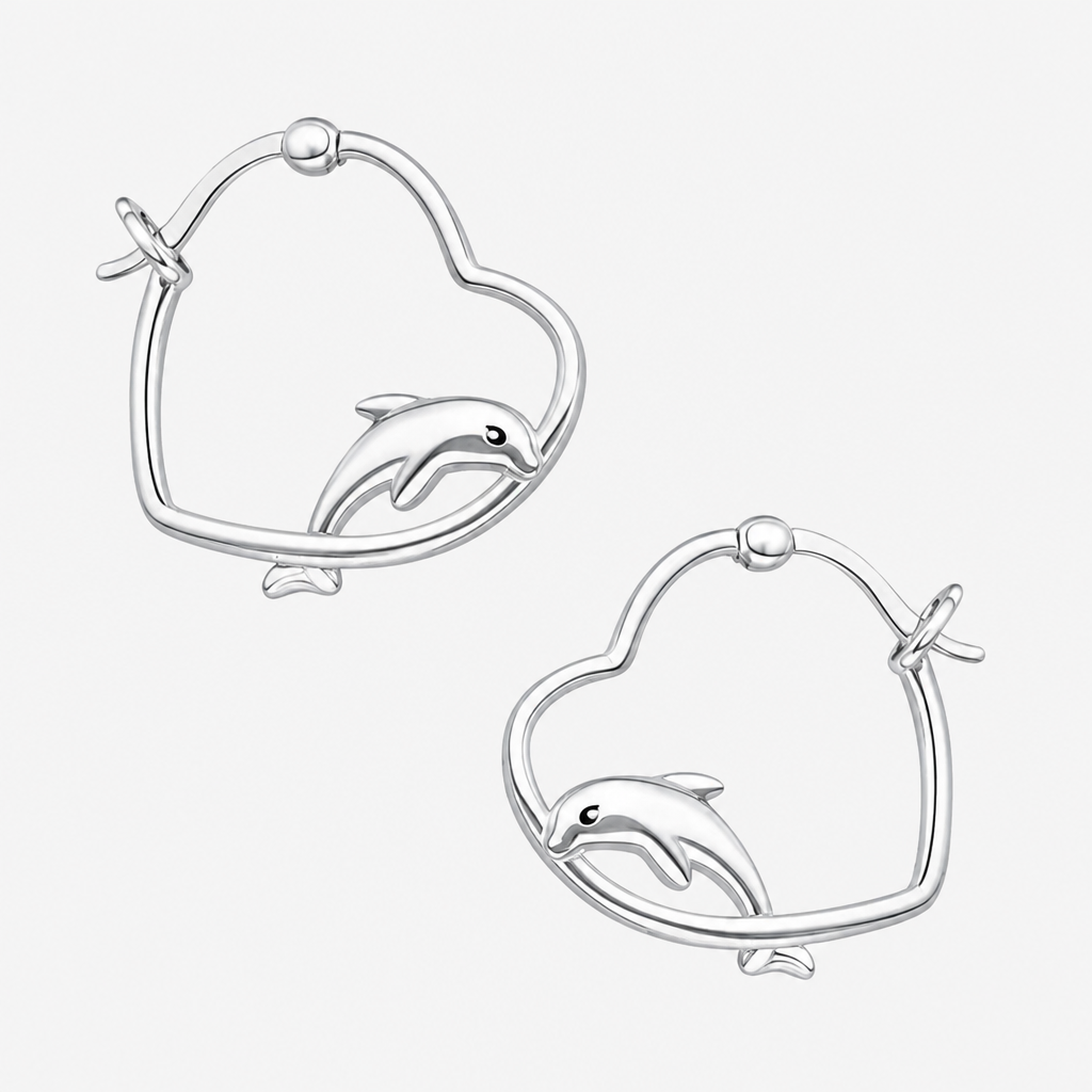 Argolla Corazón Delfín 16x19 mm