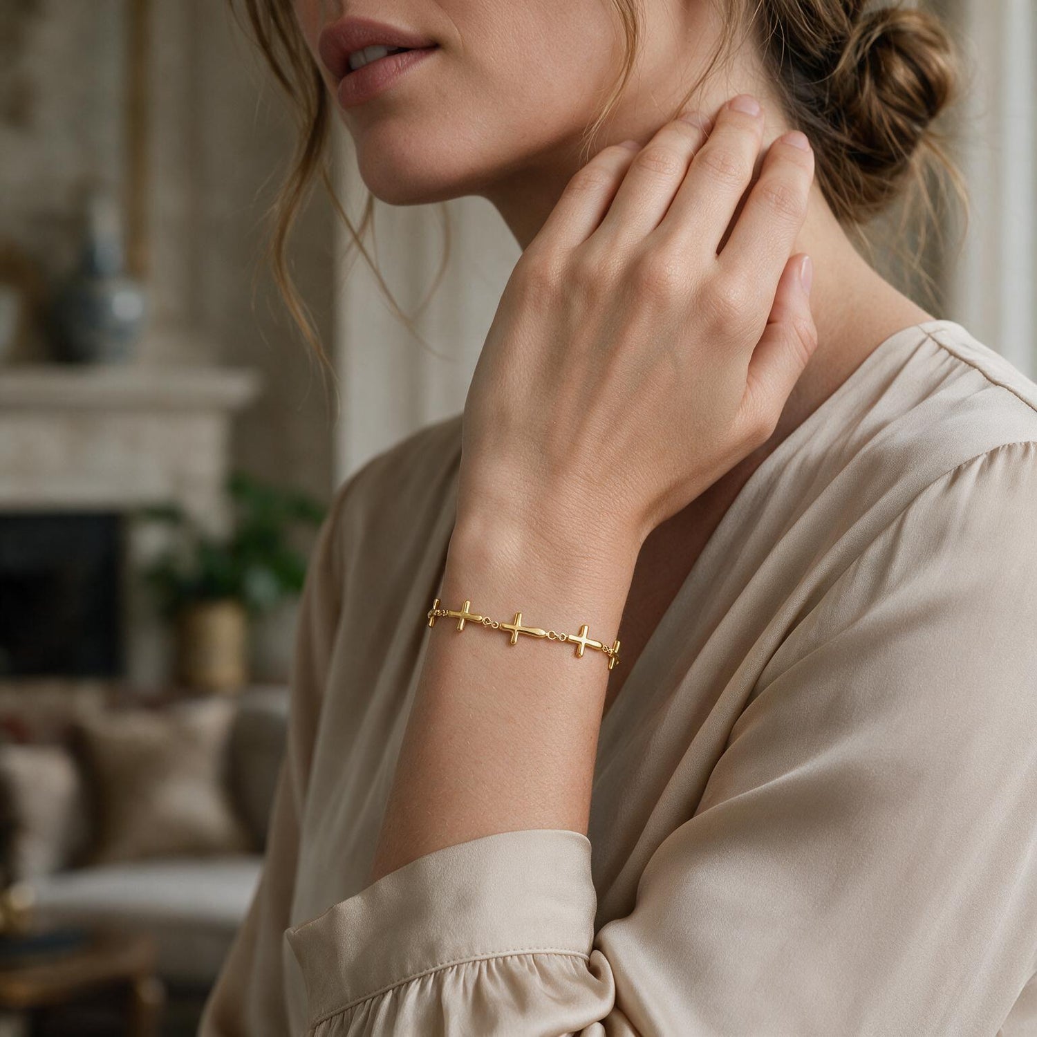 Pulsera Cruces Infladas