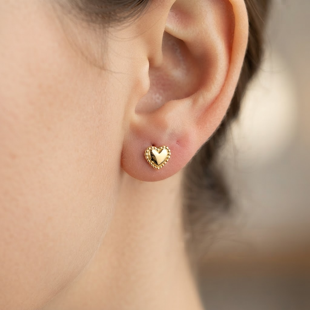 Aro con Tope Mini Corazón 4 mm