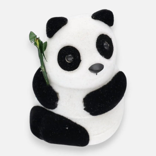 Oso Panda de Terciopelo para Anillo
