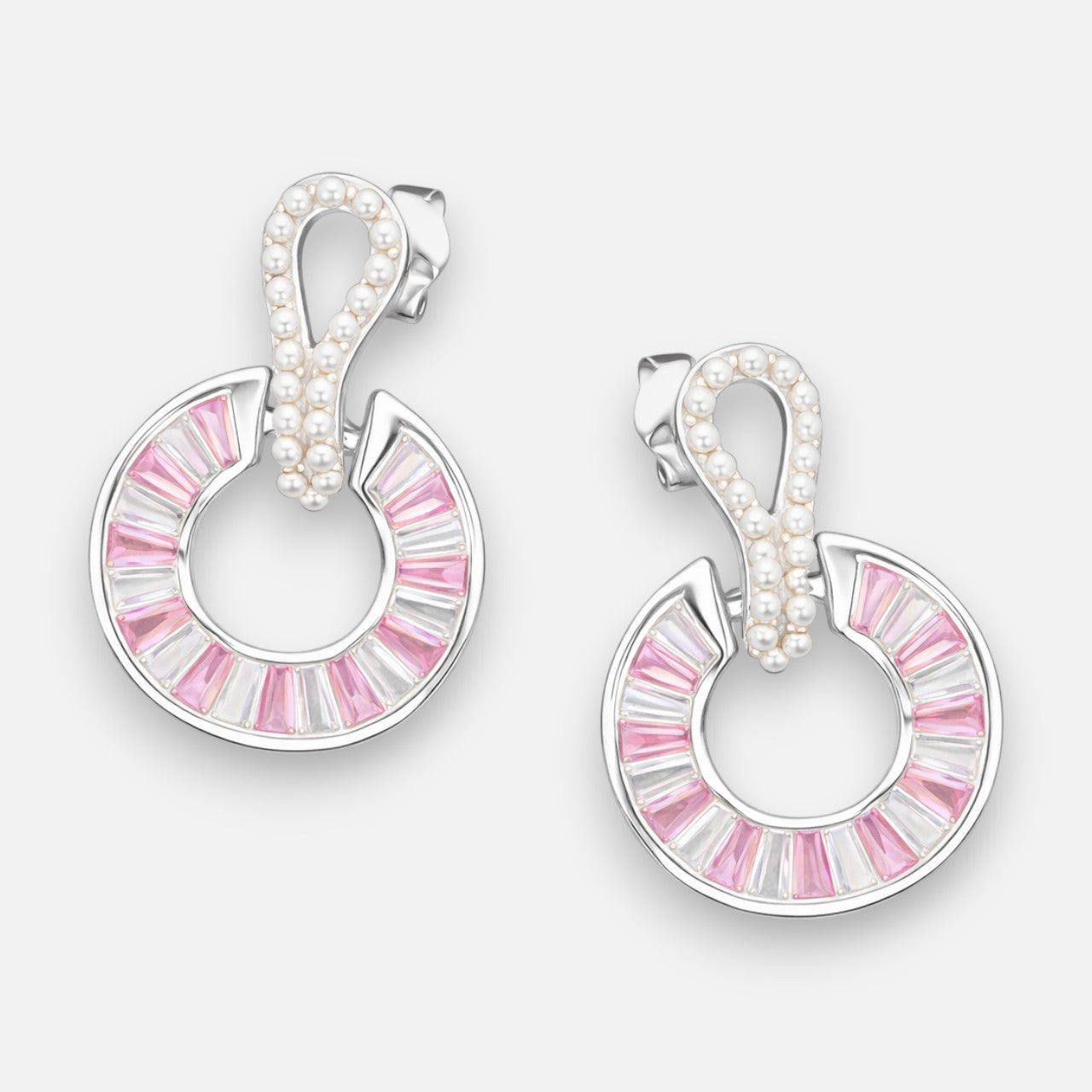 Aro Abstracto Perlas Circones Baguette Rosa Francia