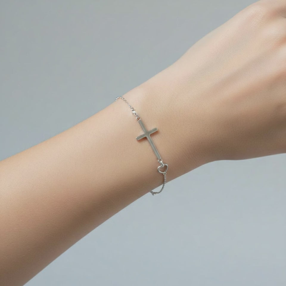 Pulsera Cruz Corazón Infinito