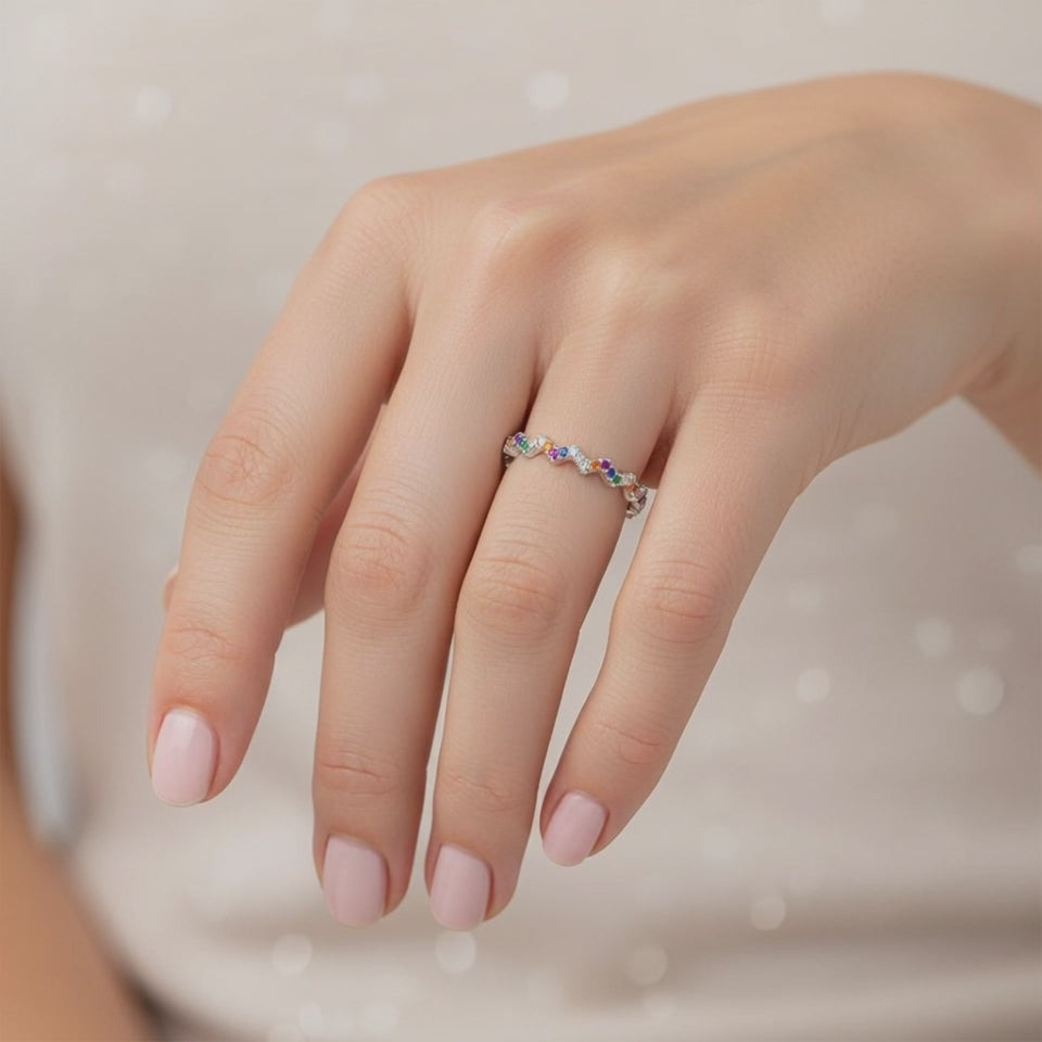 Anillo Zig Zag Circones Multicolor