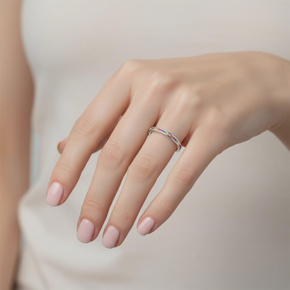 Anillo Cintillo Circones Sin Fin Multicolor