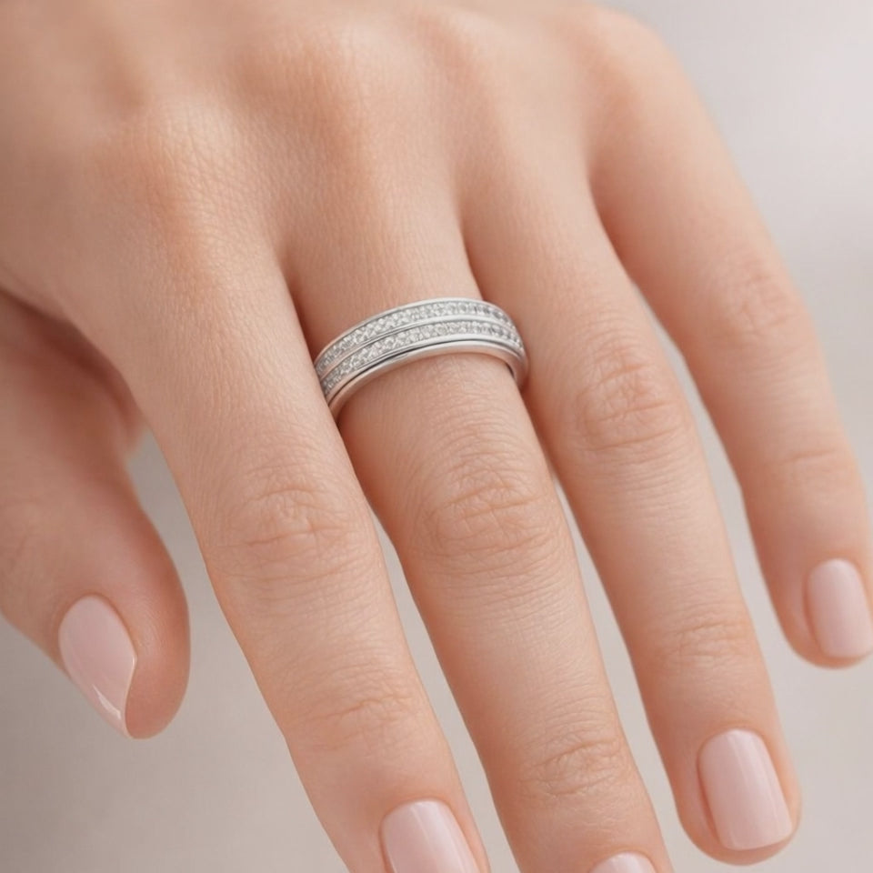 Anillo Cintillo Líneas Circones