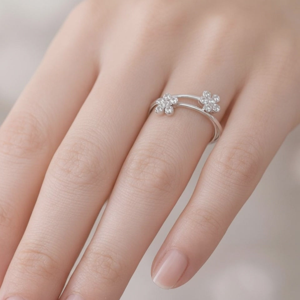 Anillo Ajustable Flores Circones