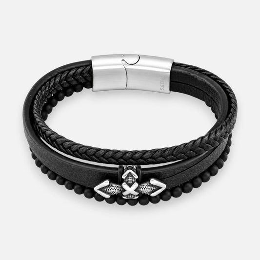 Pulsera Acero Quirúrgico Trenzada Cruz