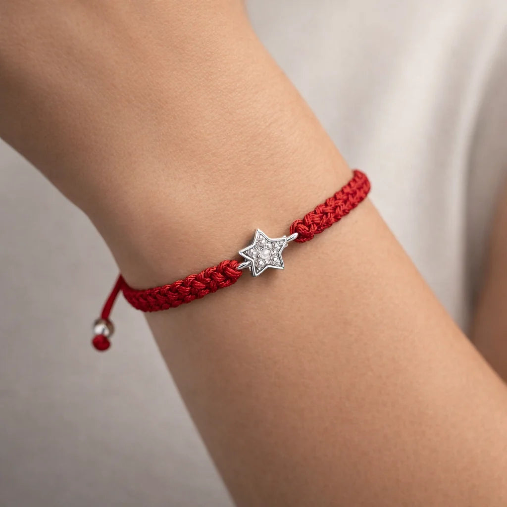 Pulsera Ajustable Hilo Rojo Estrella Circones