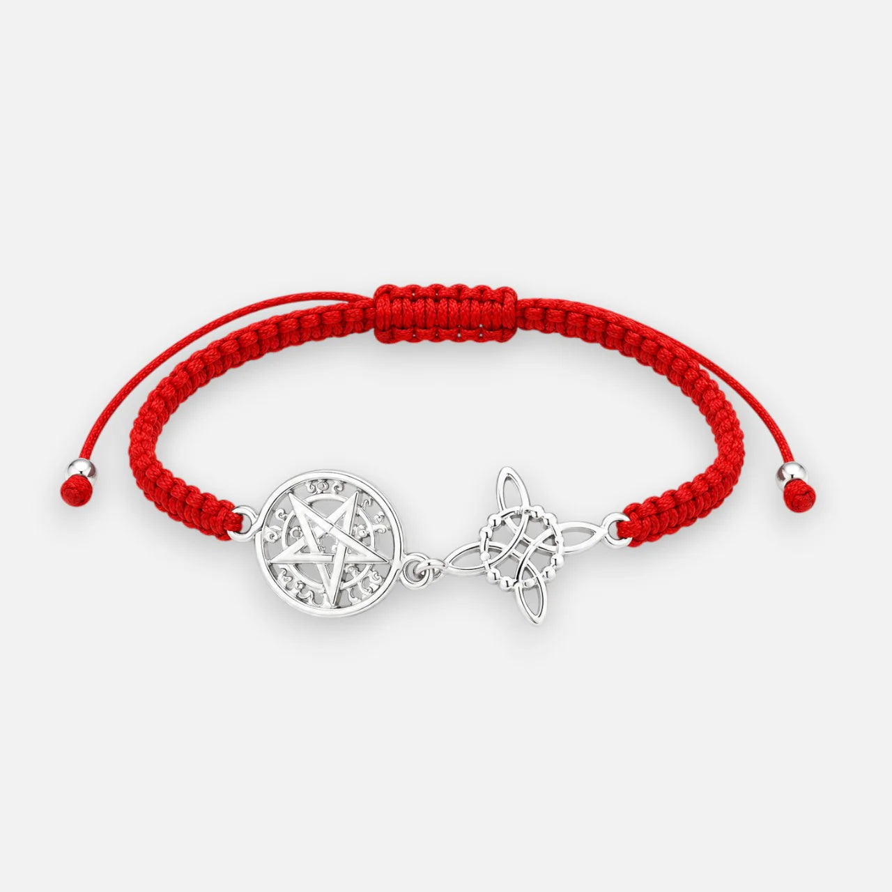 Pulsera Ajustable Hilo Rojo Nudo de Brujas Tetragrammaton