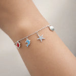 Pulsera Almeja Estrella de Mar Delfín Cangrejo Circones Multicolor