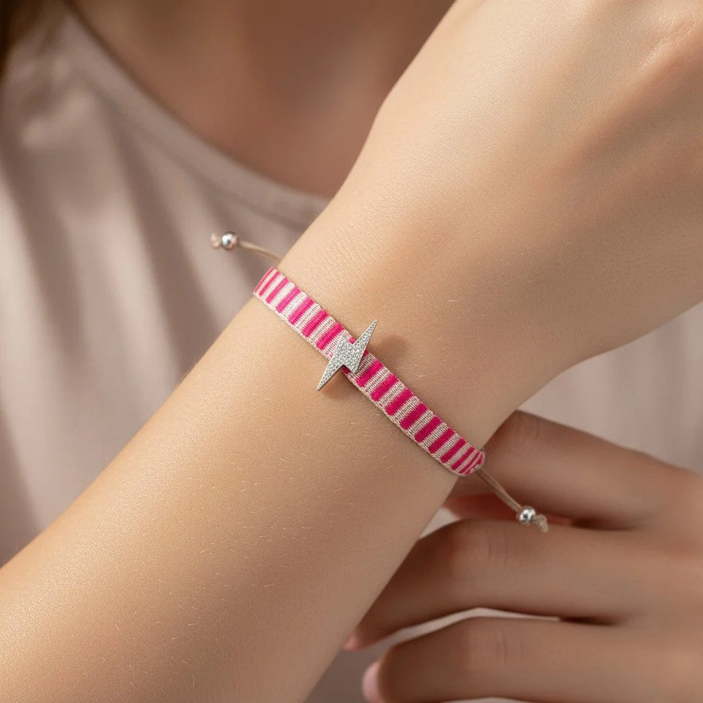 Pulsera Cinta Fucsia Ajustable Rayo Circones