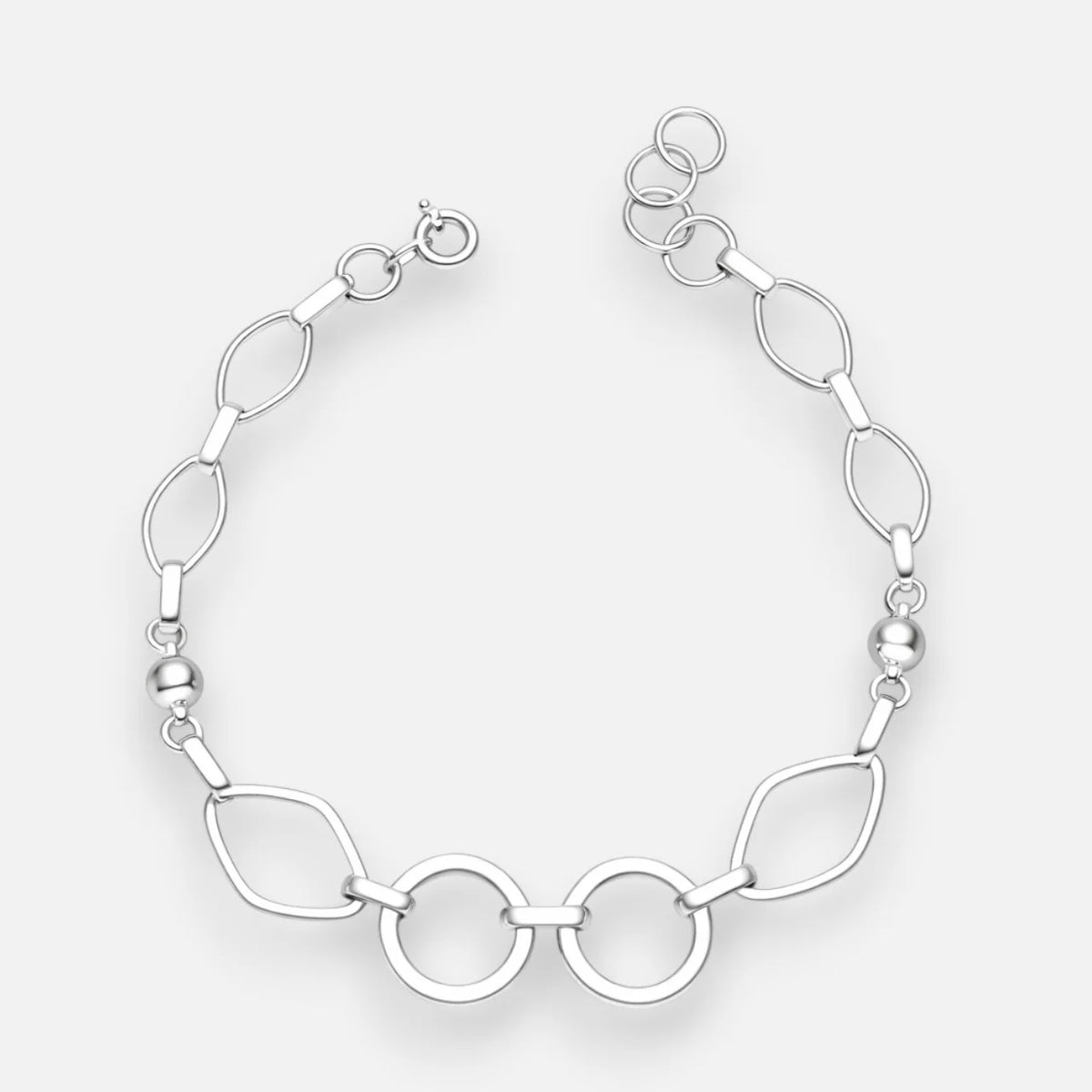 Pulsera Círculos Rombos Esferas