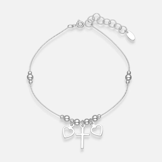 Pulsera Cobra Cruz Corazones