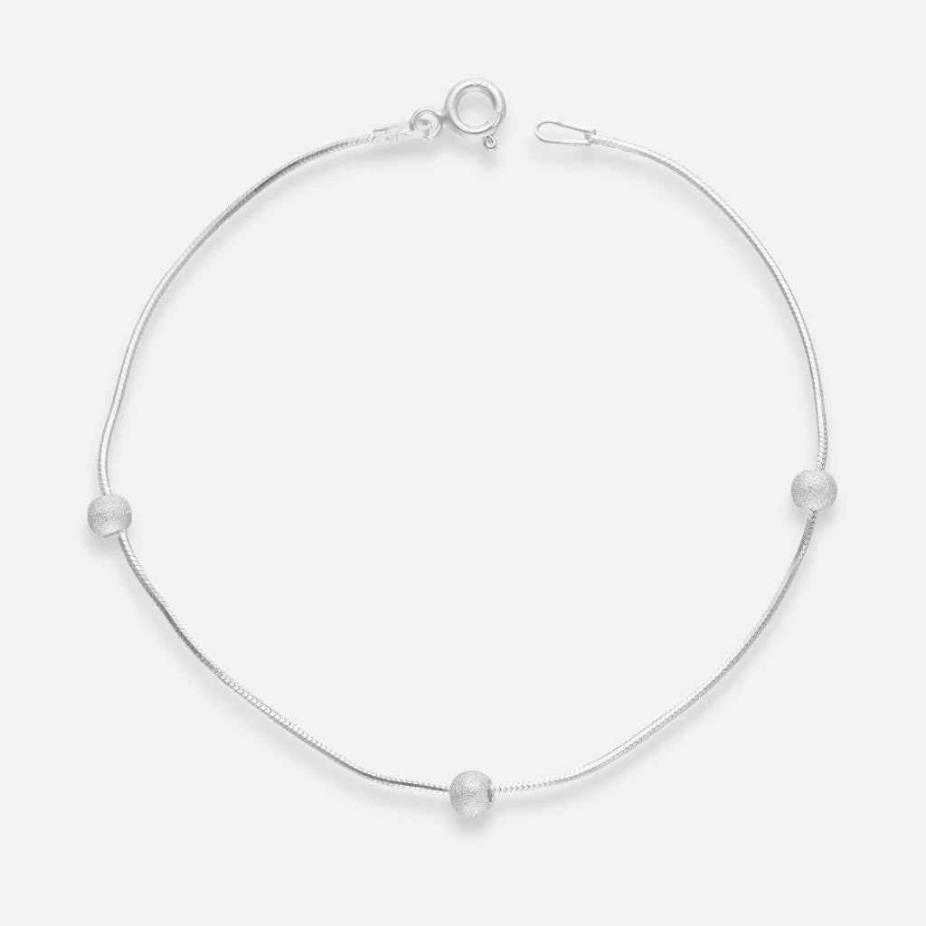 Pulsera Cola de Topo con Esferas Satinadas