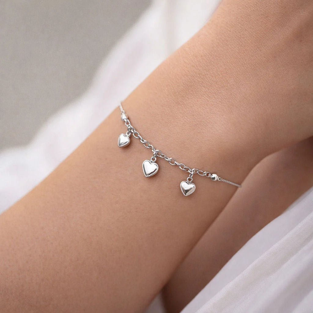 Pulsera Cola de Topo Corazones