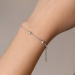 Pulsera Cola de Topo Cuadrada con Esferas