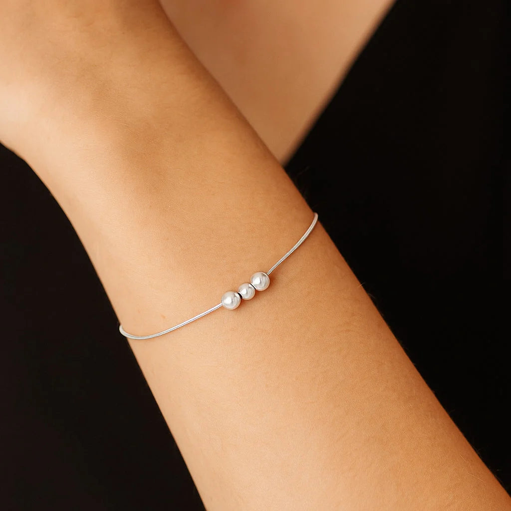 Pulsera Cola de Topo Triple Esferas