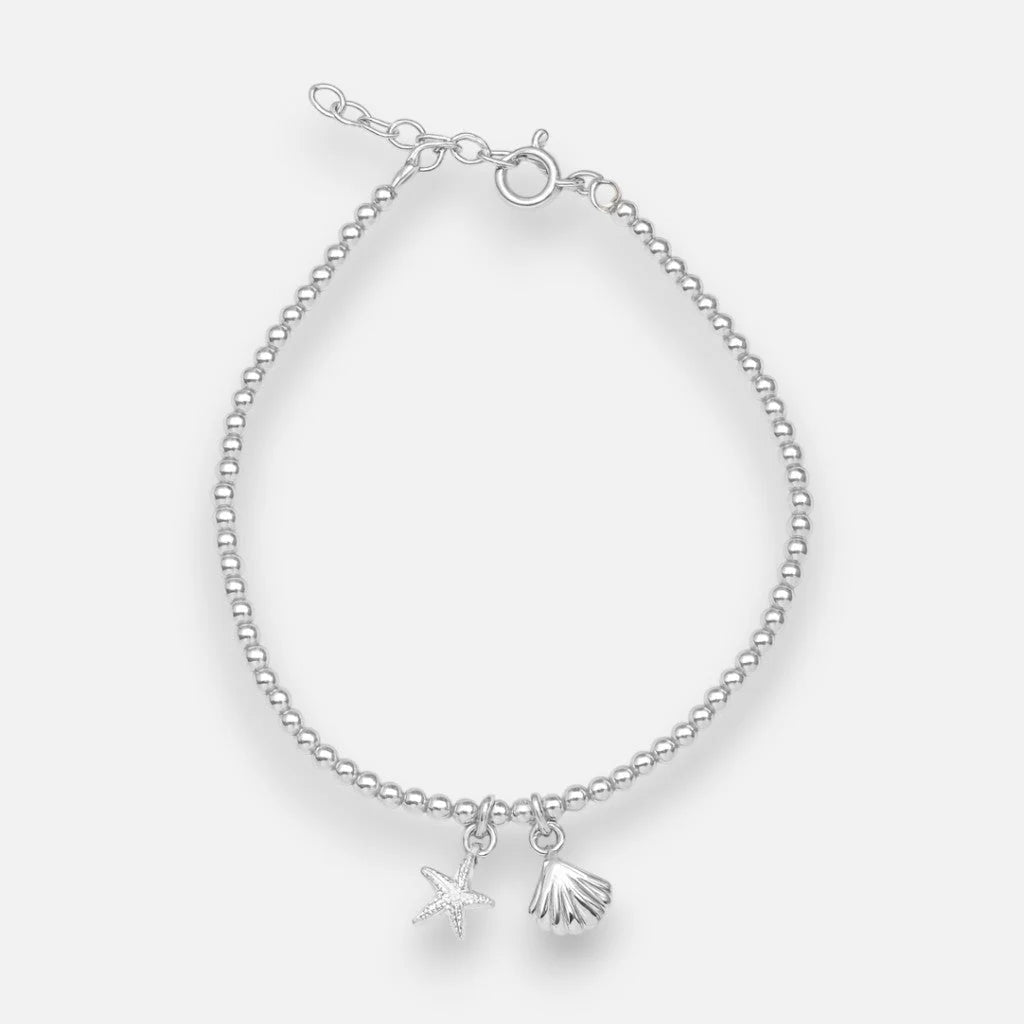Pulsera Concha Estrella de Mar Esferas