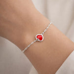 Pulsera Corazón Esmaltado 17 cm