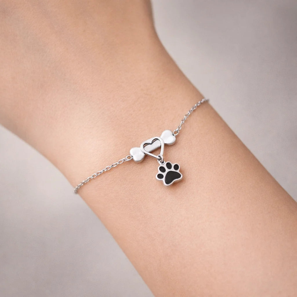 Pulsera Corazón Huesito Patita Esmaltada