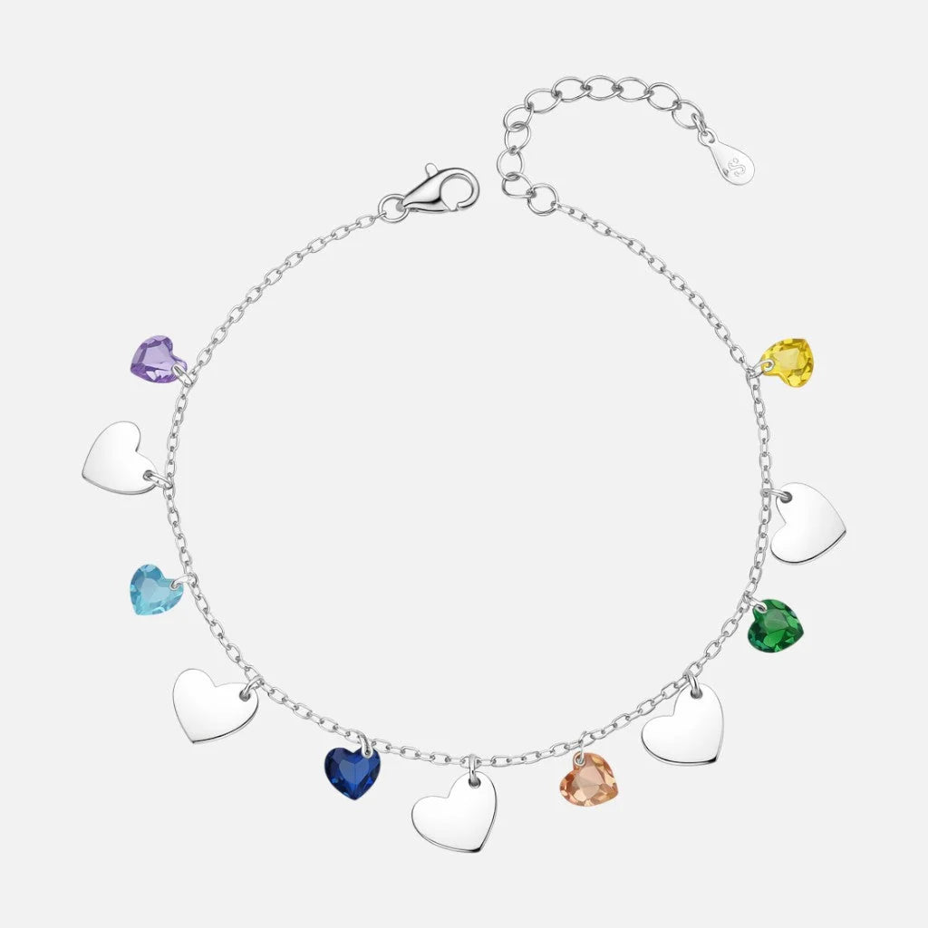 Pulsera Corazones Cristales Hecho con Swarovski Multicolor