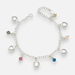 Pulsera Corazones Cristales Multicolor