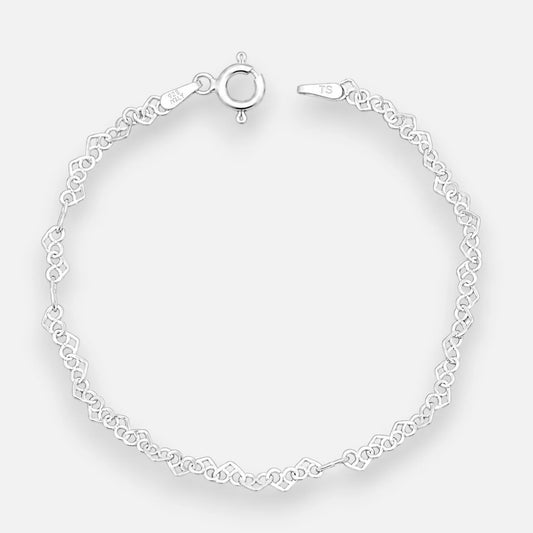 Pulsera Corazones Entrelazados 16 cm