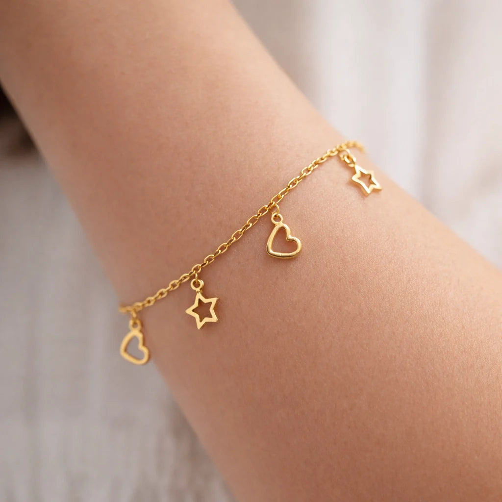 Pulsera Corazones Estrellas
