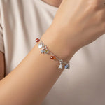 Pulsera Corazones Estrellas Cristales Hecho con Swarovski 7 Chakras