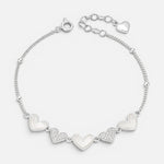 Pulsera Corazones Nacar Circones