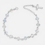 Pulsera Cruz Cristales Hecho con Swarovski Tornasol