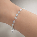 Pulsera Cruz Cristales Hecho con Swarovski Tornasol