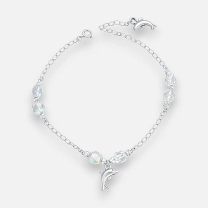 Pulsera Delfín Cristales Hecho con Swarovski Tornasol