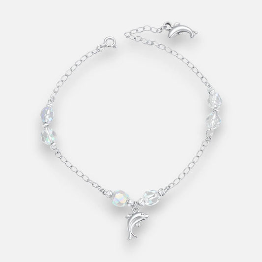 Pulsera Delfín Cristales Hecho con Swarovski Tornasol