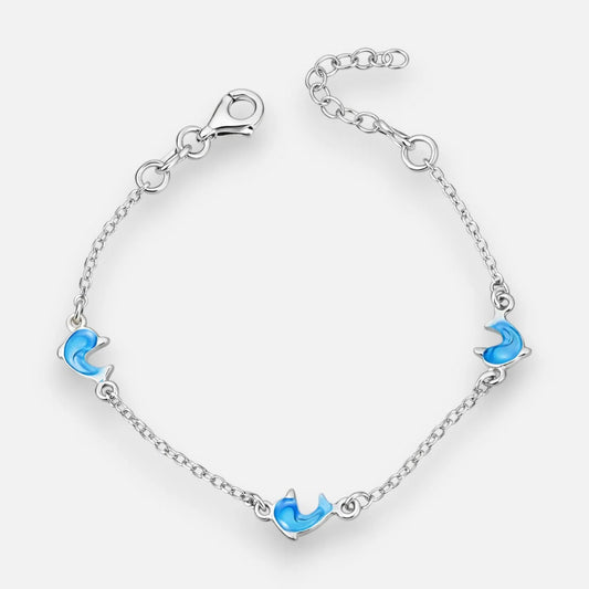 Pulsera Delfines Esmaltados 16 cm