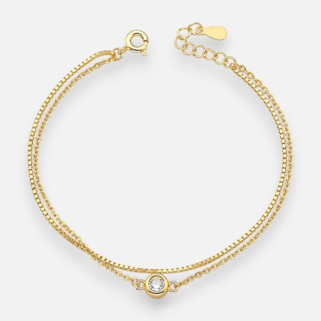 Pulsera Doble Tradicional Veneciana Circón