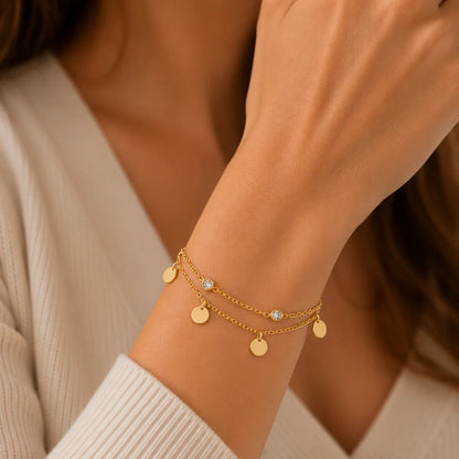 Pulsera Doble Monedas Circones