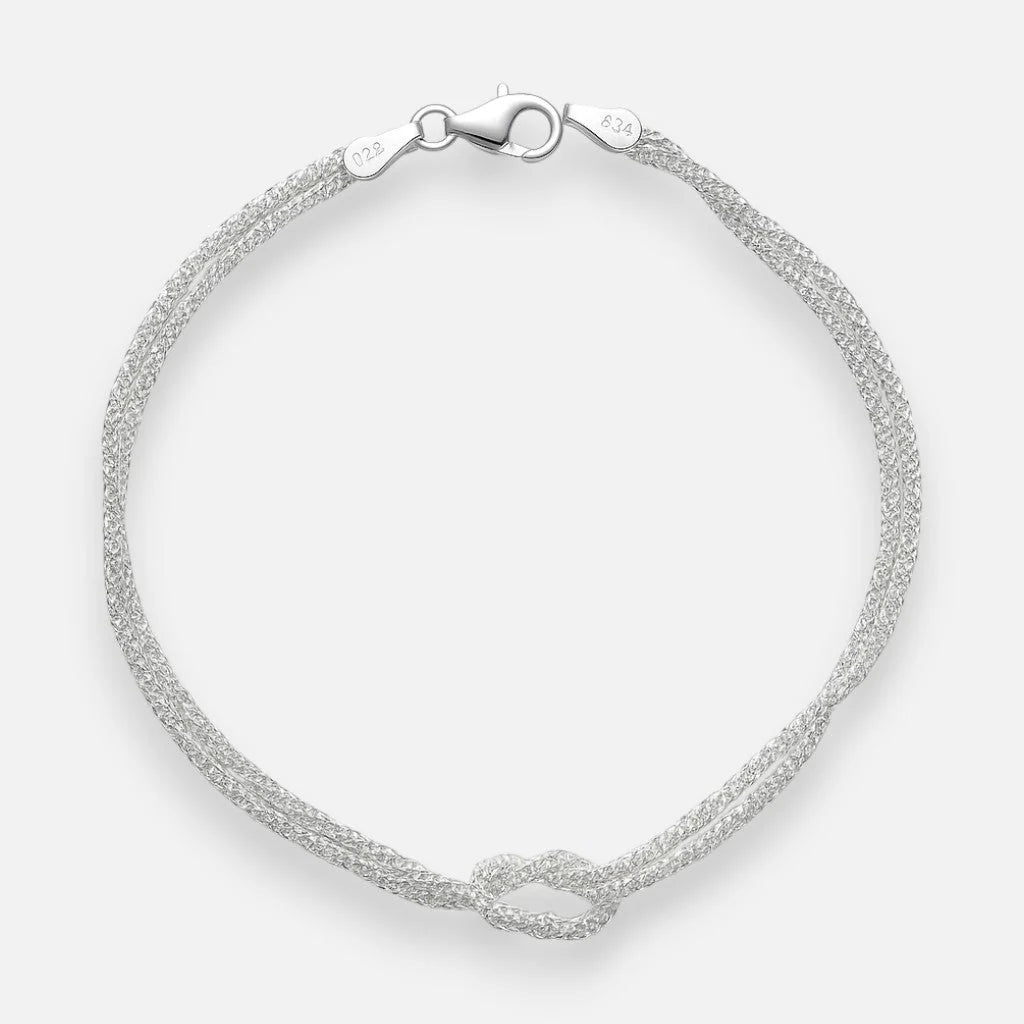 Pulsera Doble Espuma Diamantada Nudo de Amor