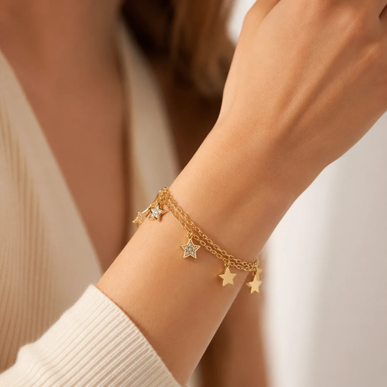 Pulsera Doble Estrellas Circones
