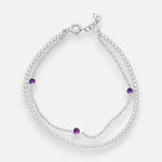 Pulsera Doble Perlas Circones Amatista