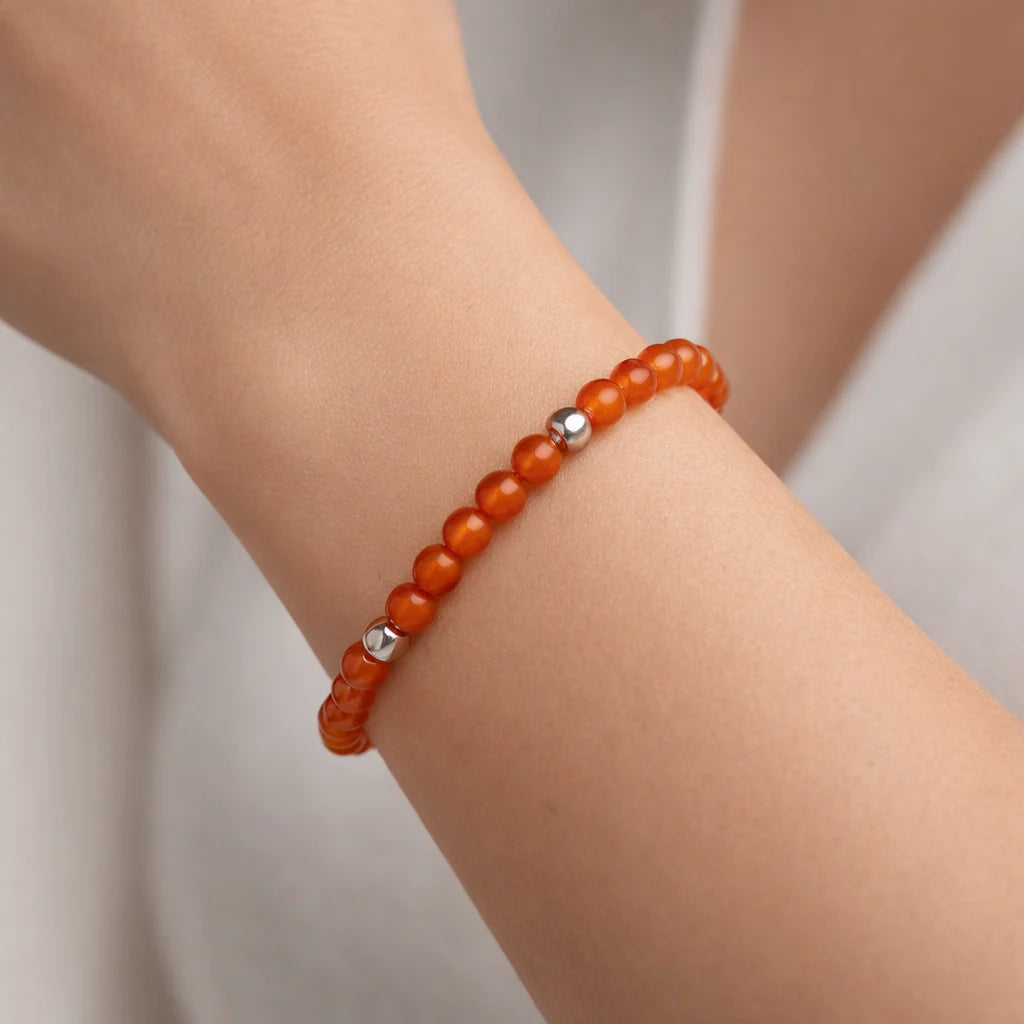 Pulsera Elástica Cristales Naranja