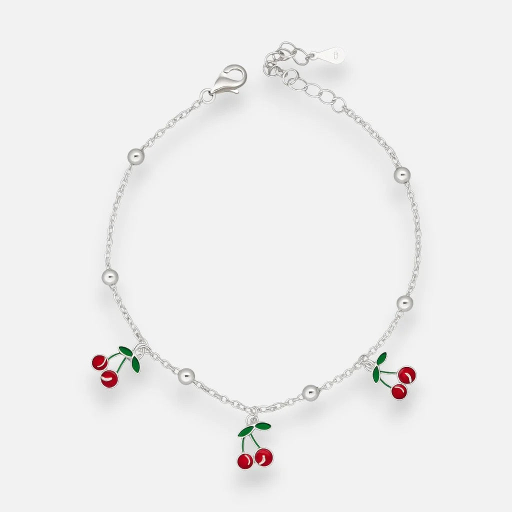 Pulsera Esferas Cerezas Esmaltadas