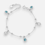 Pulsera Esferas Circones Agua Marina