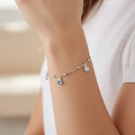 Pulsera Esferas Circones Agua Marina