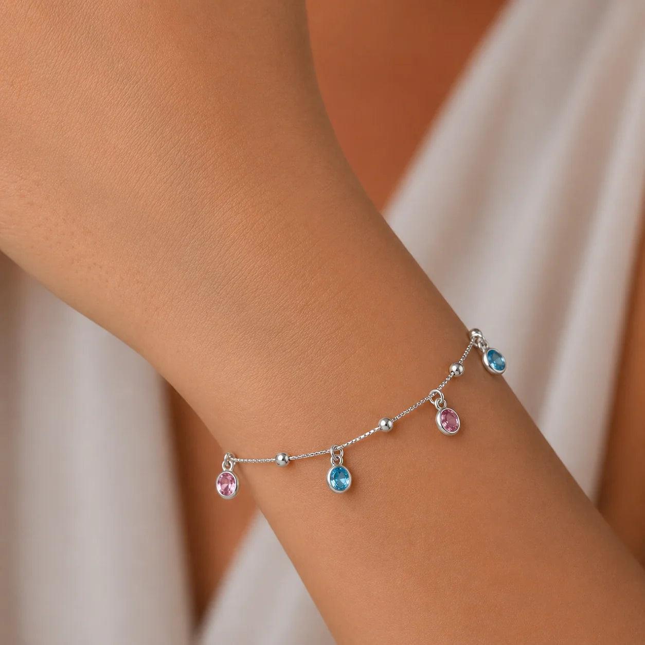 Pulsera Esferas Circones Multicolor