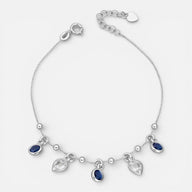 Pulsera Esferas Corazones Circones Zafiro