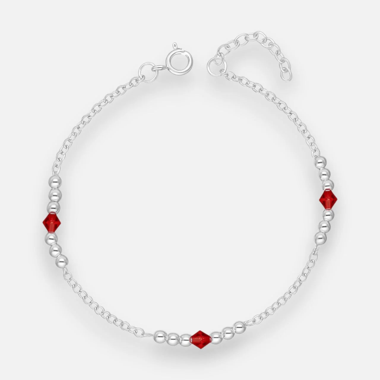 Pulsera Esferas Cristal Hecho con Swarovski Rojo