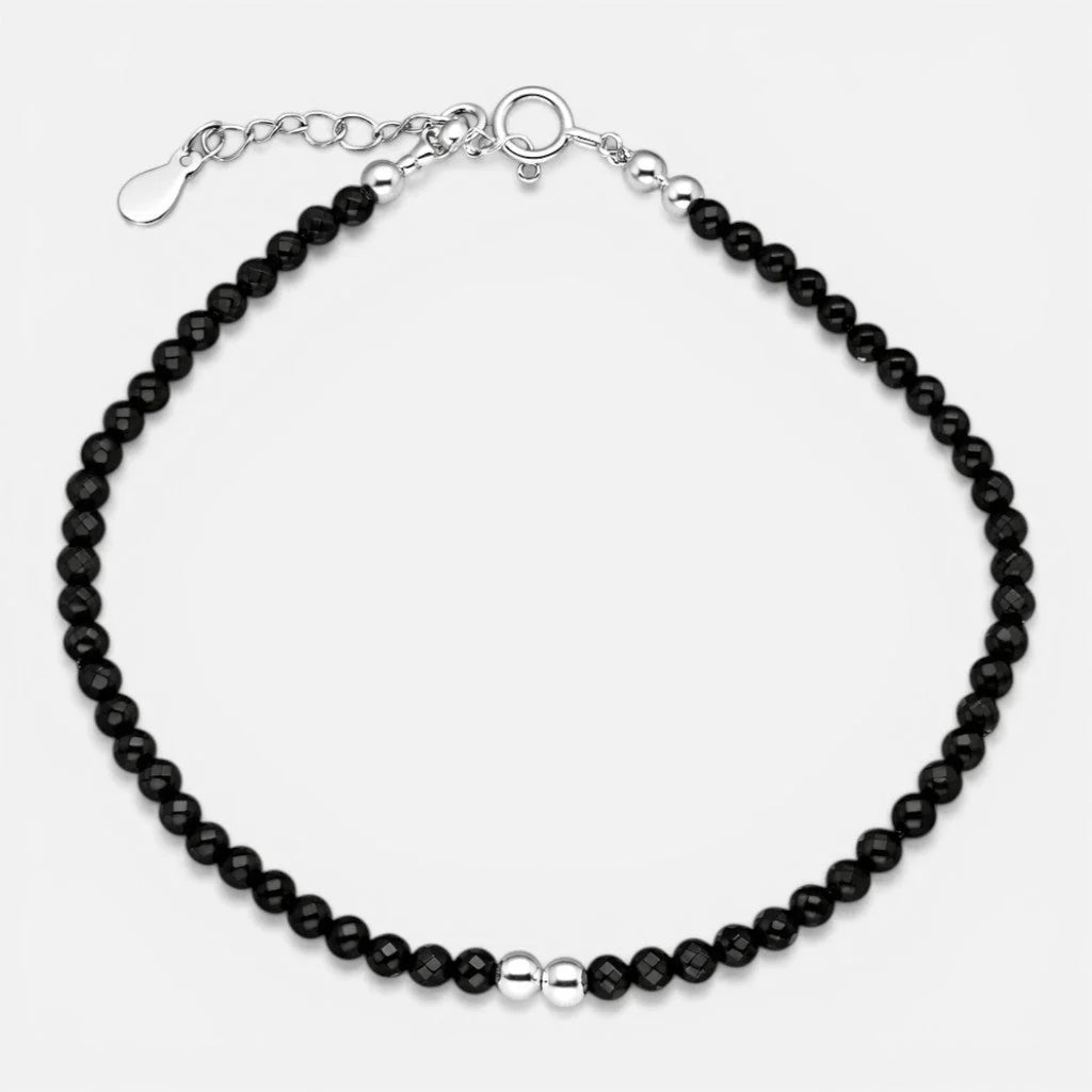 Pulsera Esferas Cristales Negros