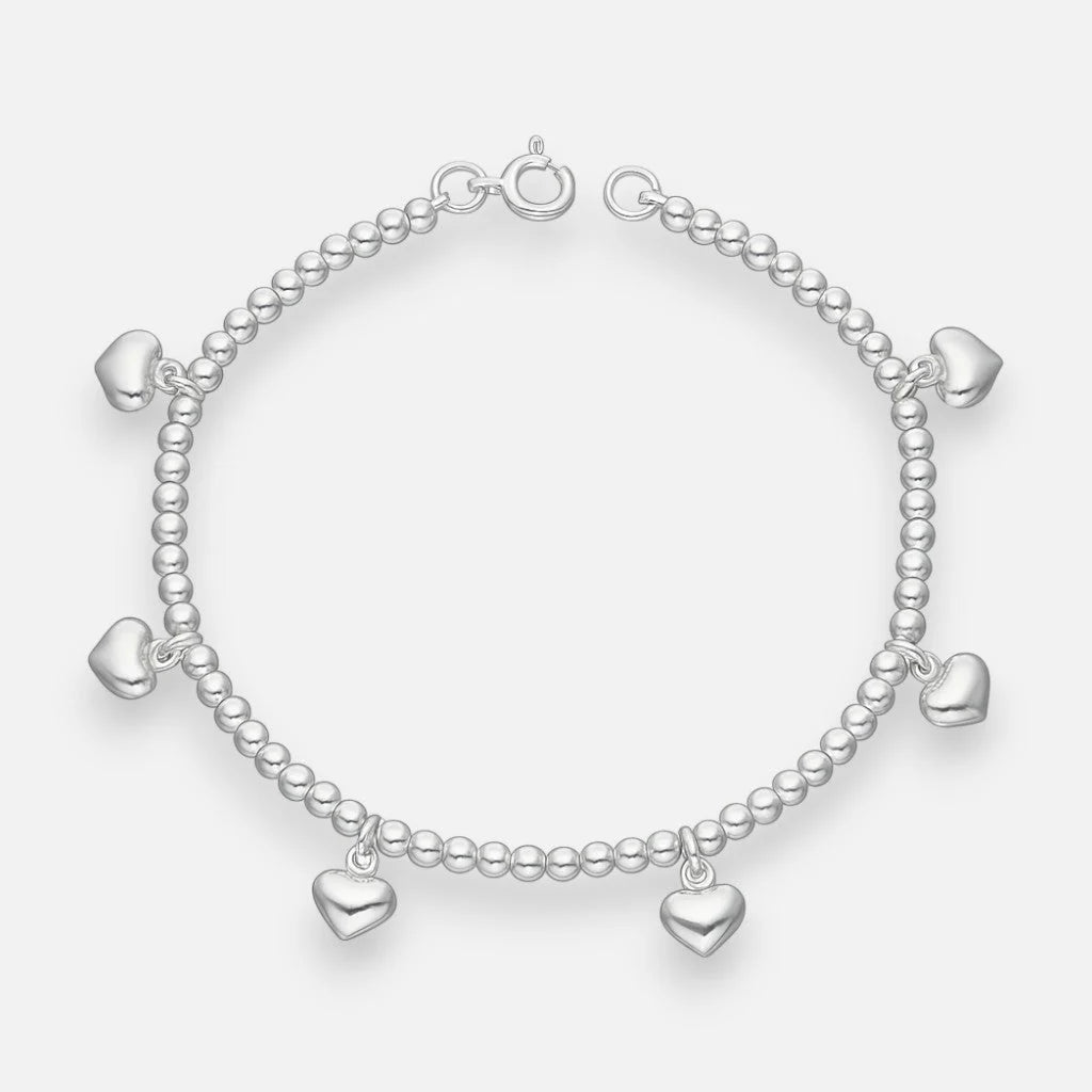 Pulsera Esferas y Corazones